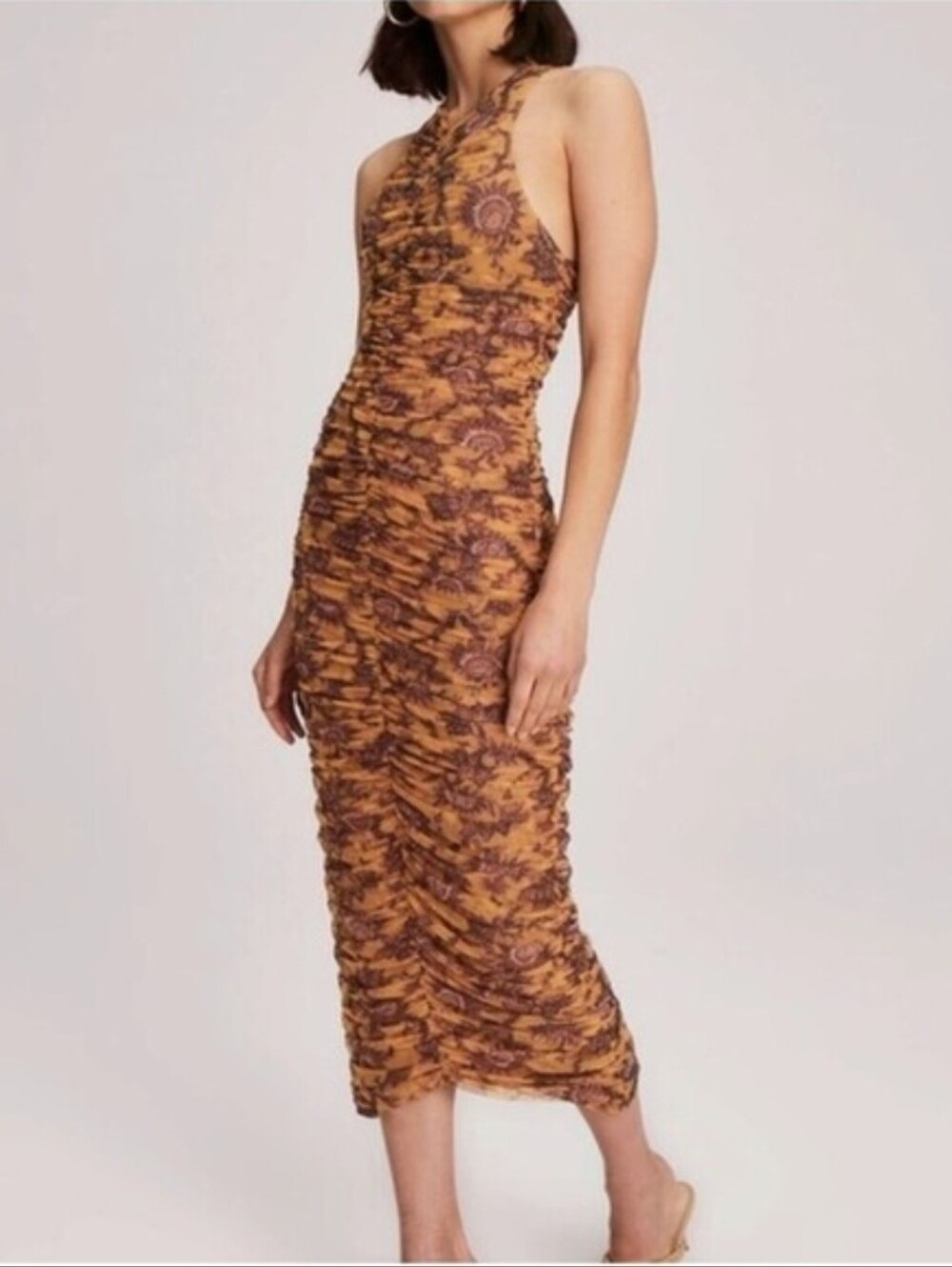 A.L.C ADRIENNE RUCHED MIDI DRESS SMALL - Picture 1 of 8